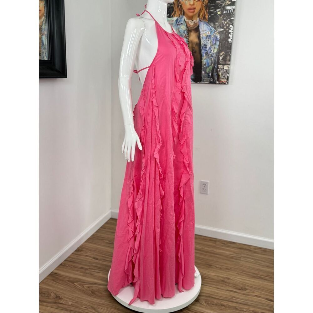Staud Marika Ruffled Halter Gown Size M - Picture 6 of 15